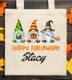 Personalized Gnome Trick or Treat Tote Bag