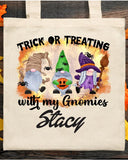 Personalized Gnome Trick or Treat Tote Bag