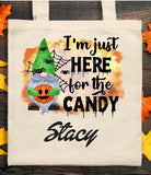 Personalized Gnome Trick or Treat Tote Bag