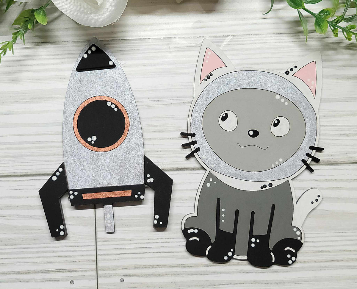 Space Cat & Rocket Ship Craft Kit – CraftingShapes