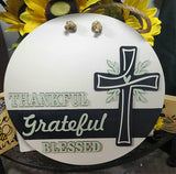 Thankful Grateful Blessed Cross Door Hanger Craft Kit