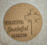 Thankful Grateful Blessed Cross Door Hanger Craft Kit