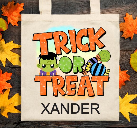 Personalized Trick or Treat Tote Bag