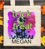 Personalized Trick or Treat Tote Bag