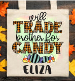 Personalized Trick or Treat Tote Bag