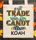 Personalized Trick or Treat Tote Bag