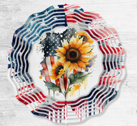 Patriotic Sunflower Wind Spinner