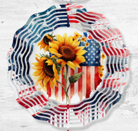 Patriotic Sunflower Wind Spinner