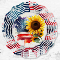Patriotic Sunflower Wind Spinner