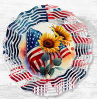 Patriotic Sunflower Wind Spinner
