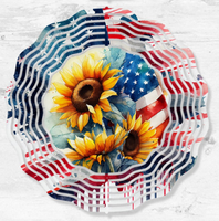 Patriotic Sunflower Wind Spinner