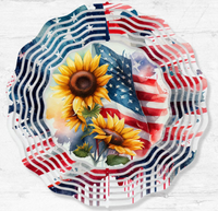 Patriotic Sunflower Wind Spinner