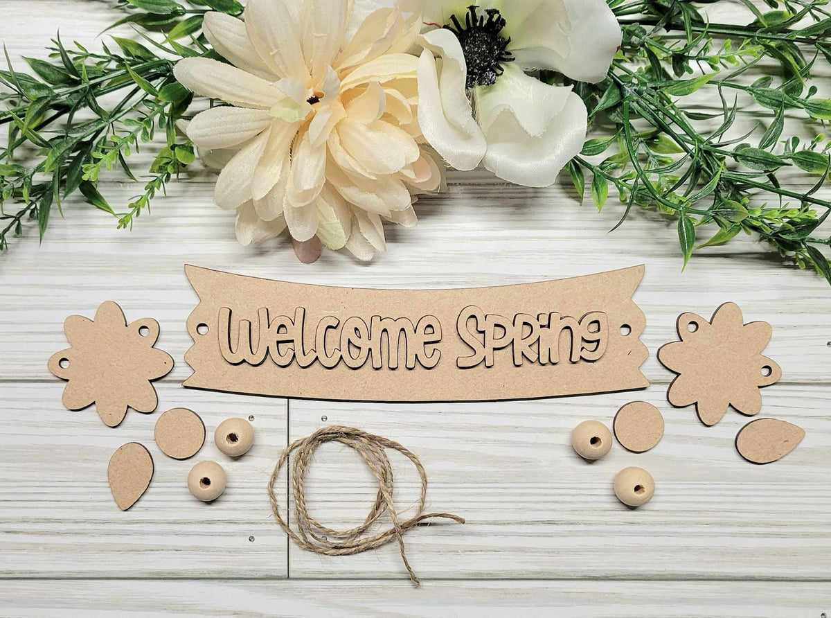 Welcome Spring Banner Craft Kit CraftingShapes Welcome spring banner craft kit craftingshapes