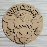 Welcome Highland Cow Desk Decor Kit