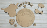 Welcome Highland Cow Desk Decor Kit