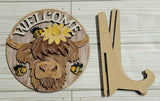 Welcome Highland Cow Desk Decor Kit