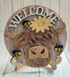 Welcome Highland Cow Desk Decor Kit
