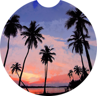 Palm Beach Sunset Car Coasters