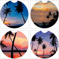 Palm Beach Sunset Car Coasters