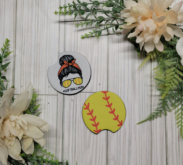 Sports Mom Car Coaster Sets