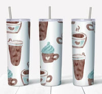 Watercolor Coffee 20oz Skinny tumblers
