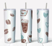 Watercolor Coffee 20oz Skinny tumblers