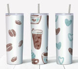 Watercolor Coffee 20oz Skinny tumblers